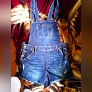 blue jean short coveralls